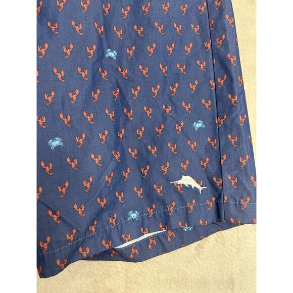 Tommy Bahama Men's 34 Relax Blue Crab Lobster Print Chino Shorts Pockets Cotton‎ - Picture 2 of 6
